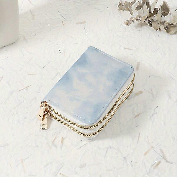 محفظة قصيرة بسحاب مزدوج للسيدات ، مصنوعة من جلد البولي يوريثان ، مريحة لتخزين العناصر