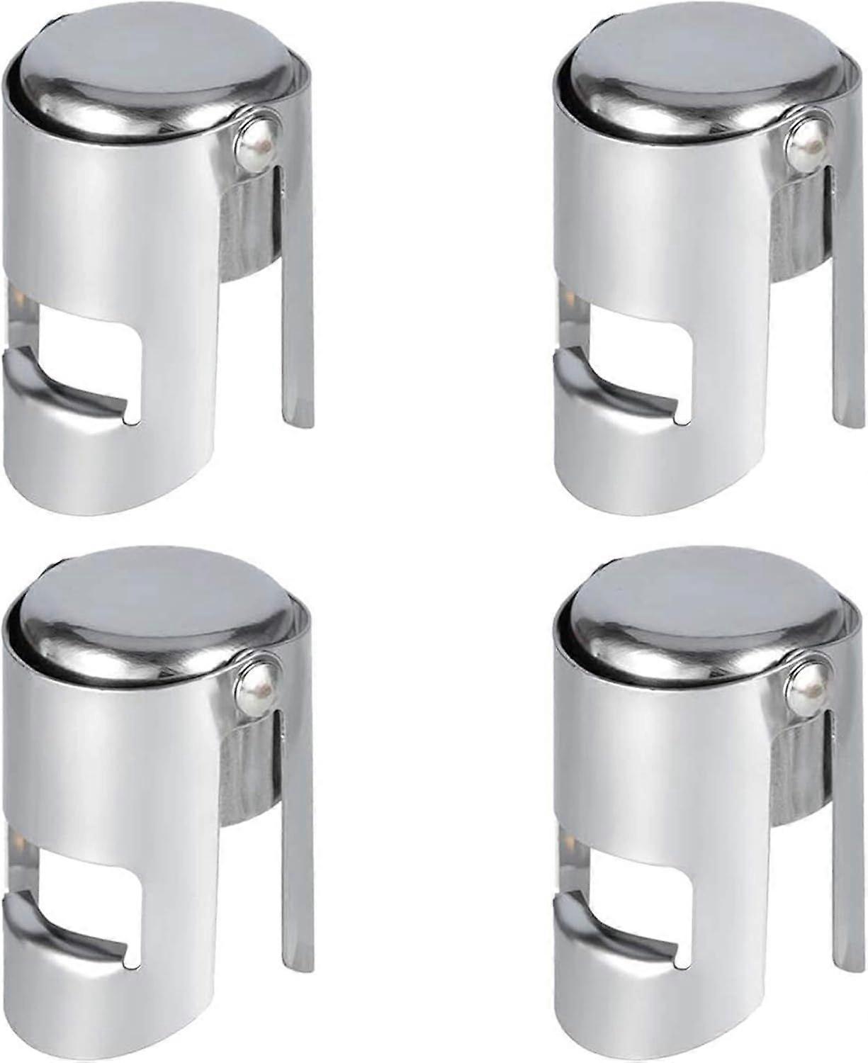 Set of 4 champagne bottle stoppers, stainless steel champagne bottle stoppers,