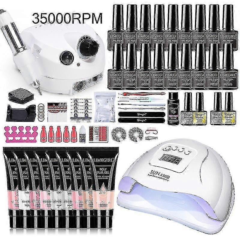 35000rmp Drill Complete Set Uv Gel Polish Nail Kit Tools