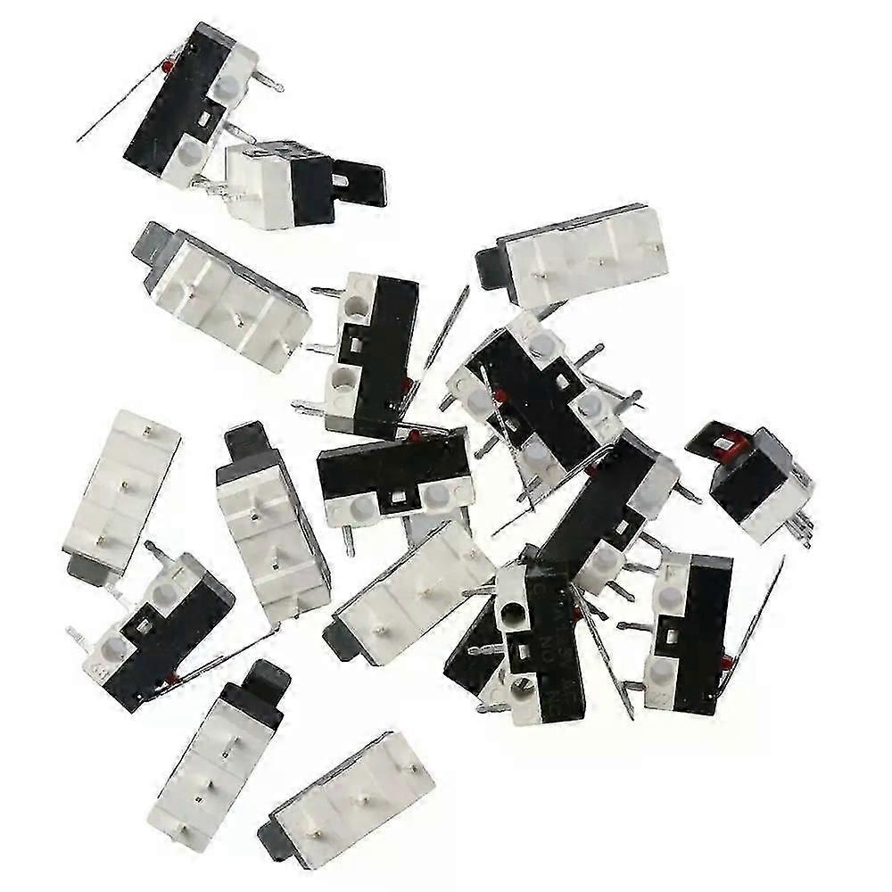 50Pcs 3 Pin Micro Limit Switch SPDT 1NC+1NO Micro Switch Black+White AC 1A 125V Limit Switch for Arduino CYT1073 Toy Mouse