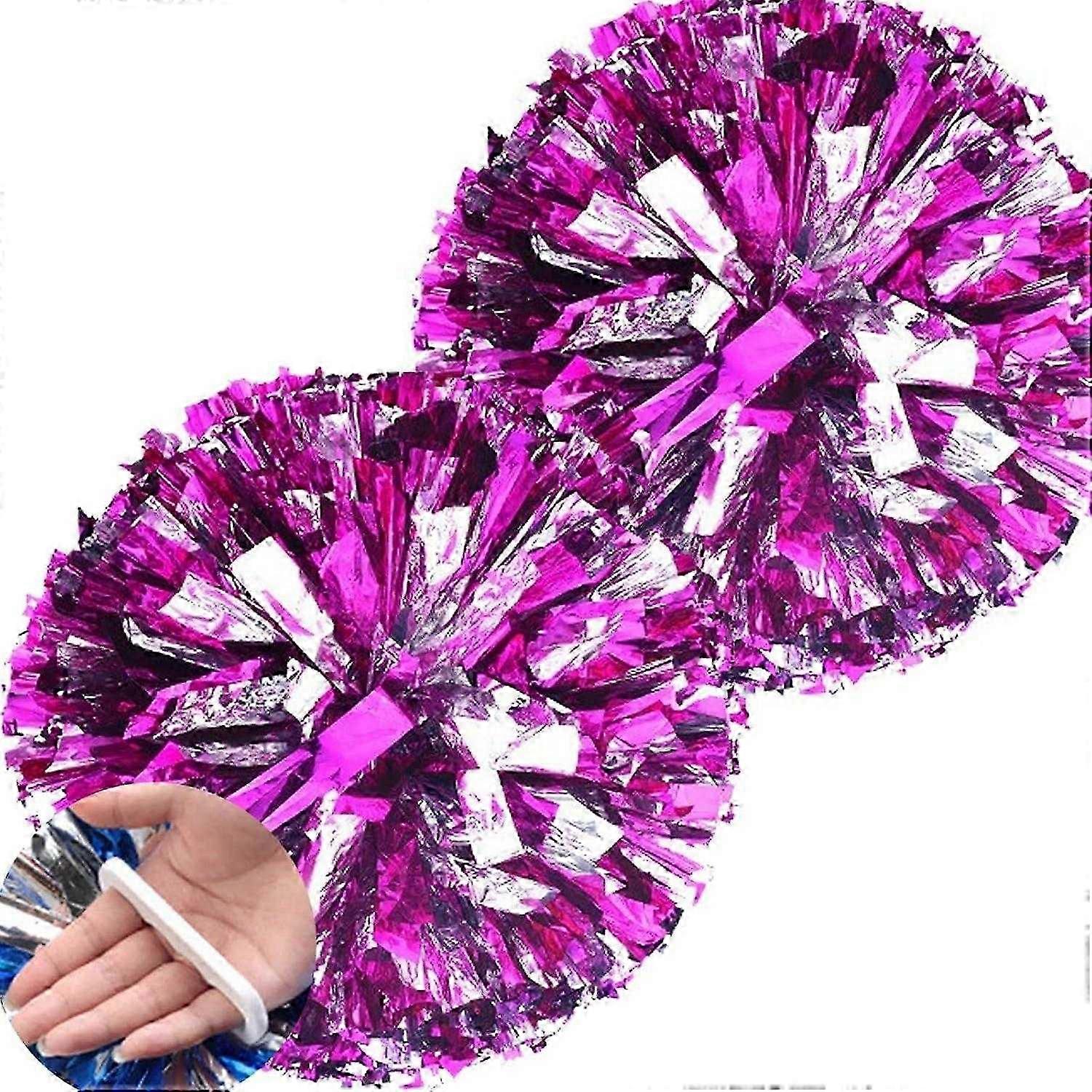 2025 Latest Model Cheerleading pom poms Metallic Foil Cheerleading Poms pink and