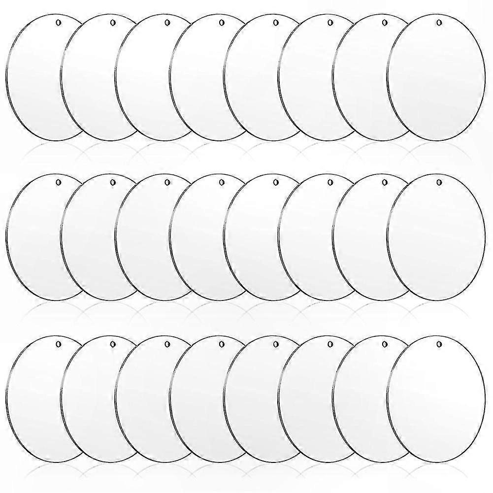 24-Pack 3" Transparent Acrylic Discs with Holes for Crafting and DIY Projects