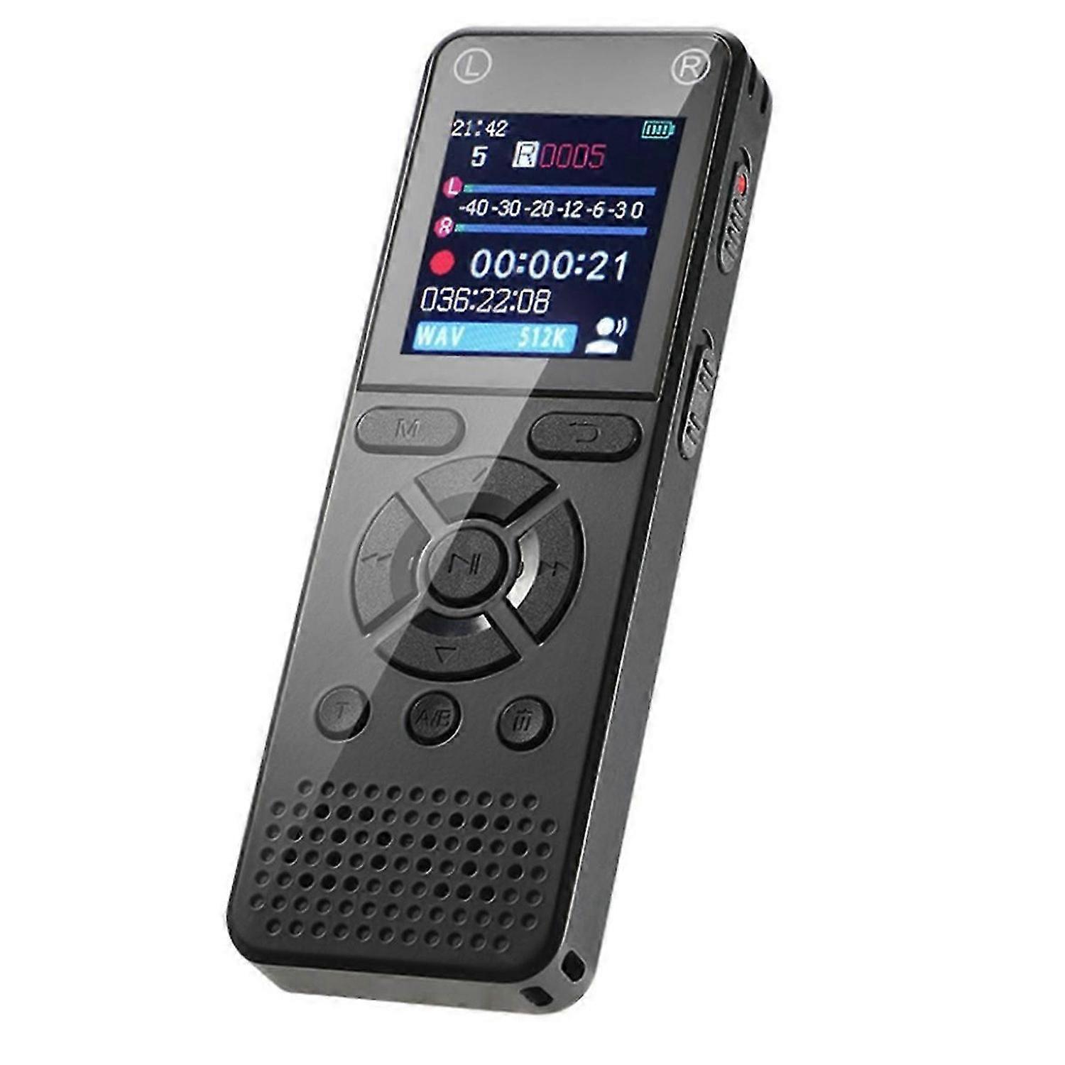 64GB Voice Activated Digital Recorder with Playback 1536Kbps HD Recording, Dual Microphone, MP3 Play