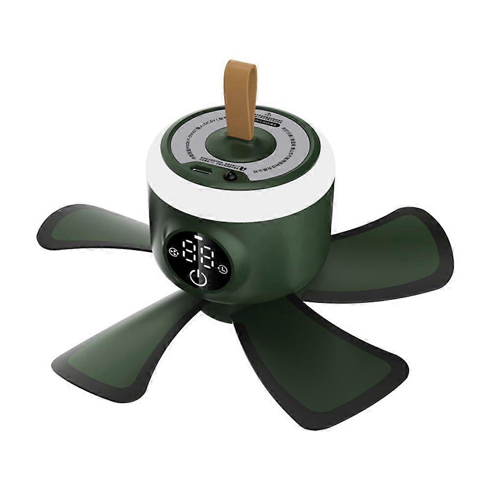 Wireless Camping Fan Portable 8000Mah Usb Rechargeable Power With Led Lamp 4 Gears Remote Control Timing Electric Ceiling Fan
