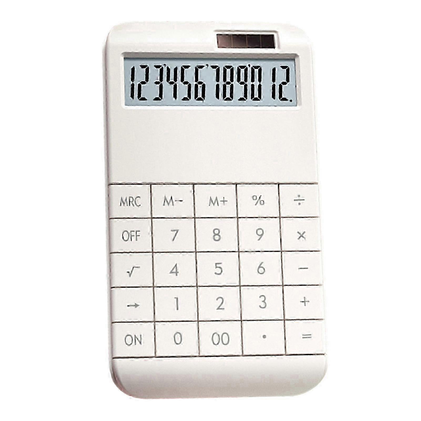 12-Digit Desktop Calculator with Removable Keycaps Solar Battery Dual Power Supply Modern Design Large Screen Calculator 2025