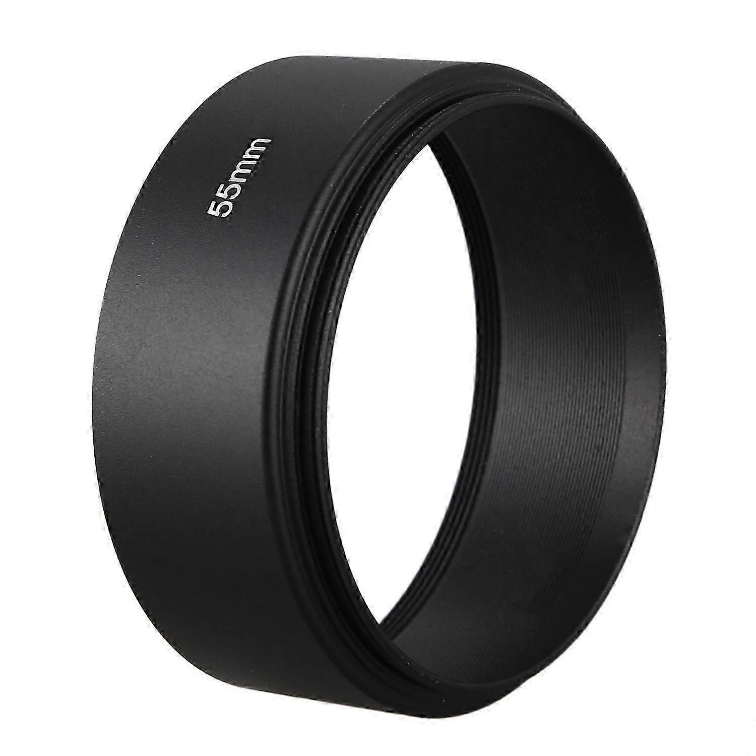 55mm Standard Metal Lens Hood for DSLR Cameras with 55mm Thread Mount Compatible with Various Camera Models