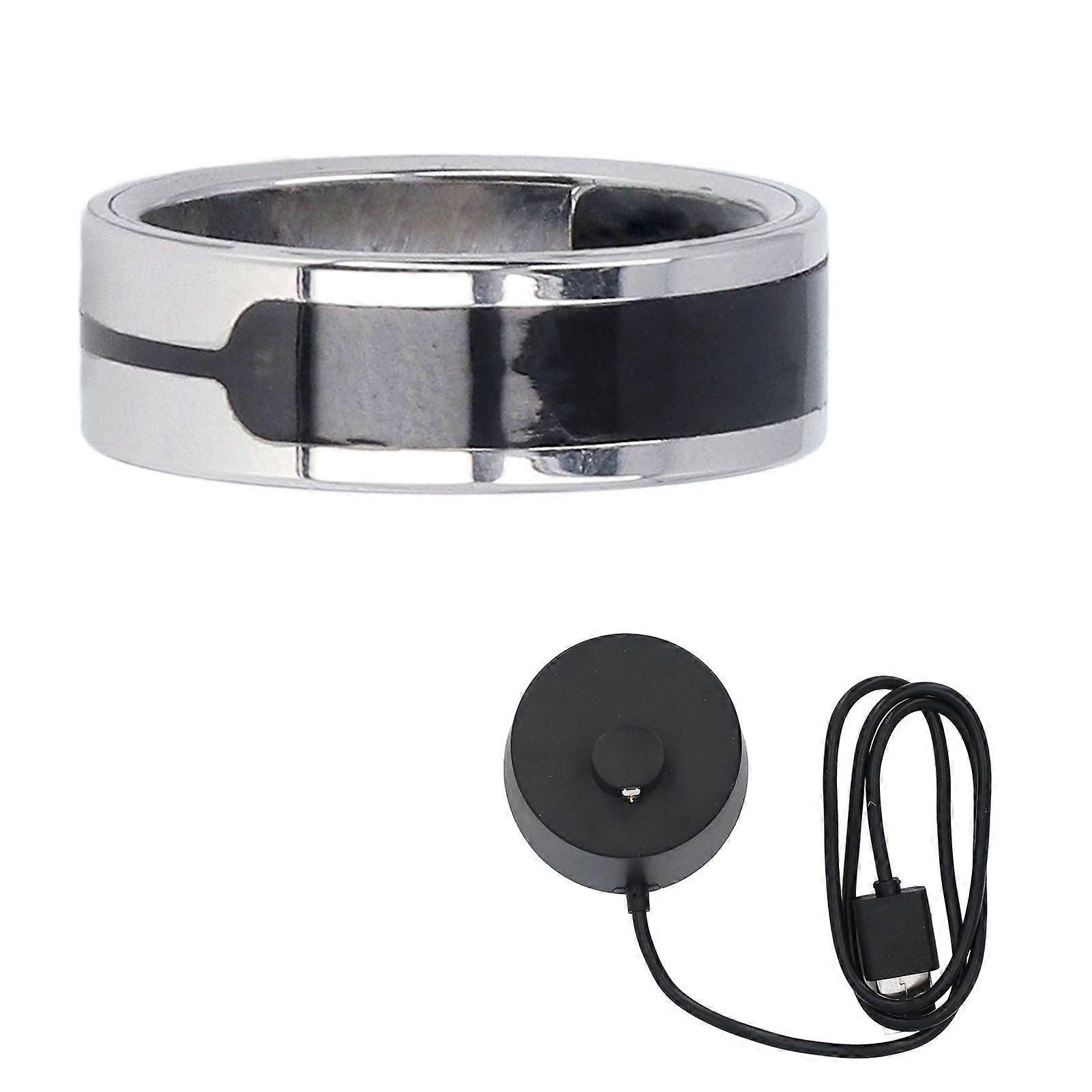 Smart Ring Health Tracker Waterproof Sleep Tracker with Charging Base Body Temperature Monitoring Step Counting Touch Control Inner Diameter 19.9mm