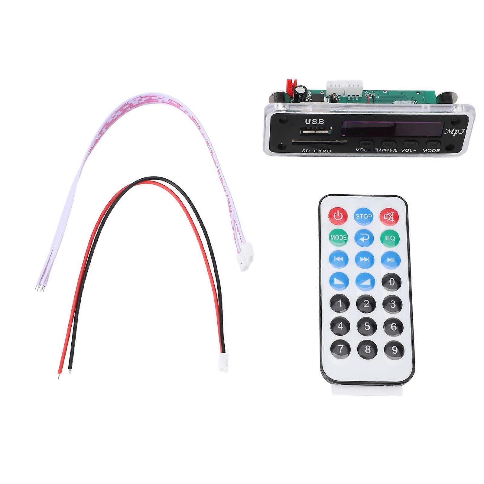 Bluetooth Call Decoder Board Lossless Support USB Storage Card Wireless Music Decoder Module with Remote Control for Car