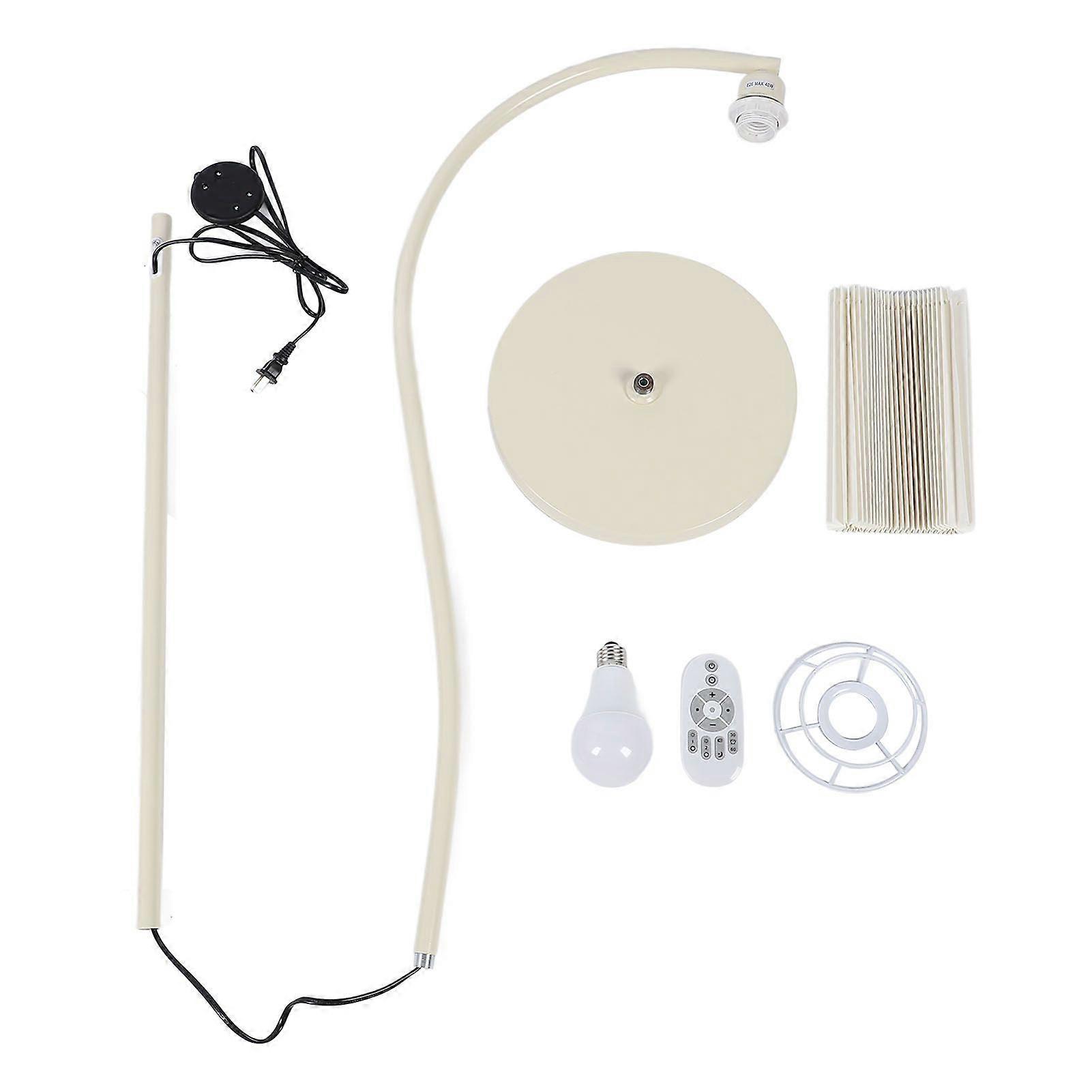 LED Floor Lamp 12W E27 Bulb 3 Light Modes 30006500K Dimmable Remote Control Metal Standing Lamp with Foot Switch for Reading Beige