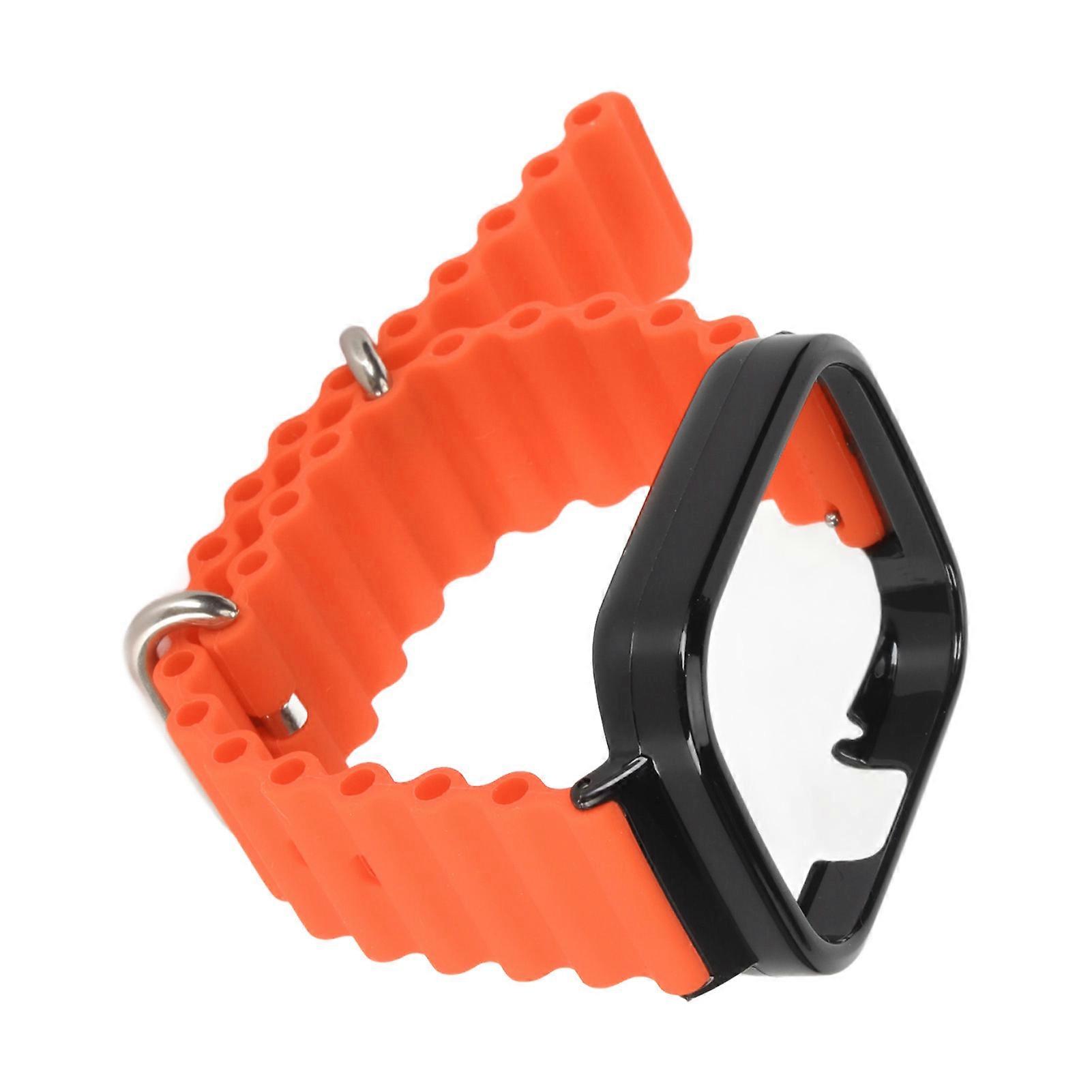 2-in-1 Orange Silicone Strap & Case for Redmi Watch 3 Adjustable