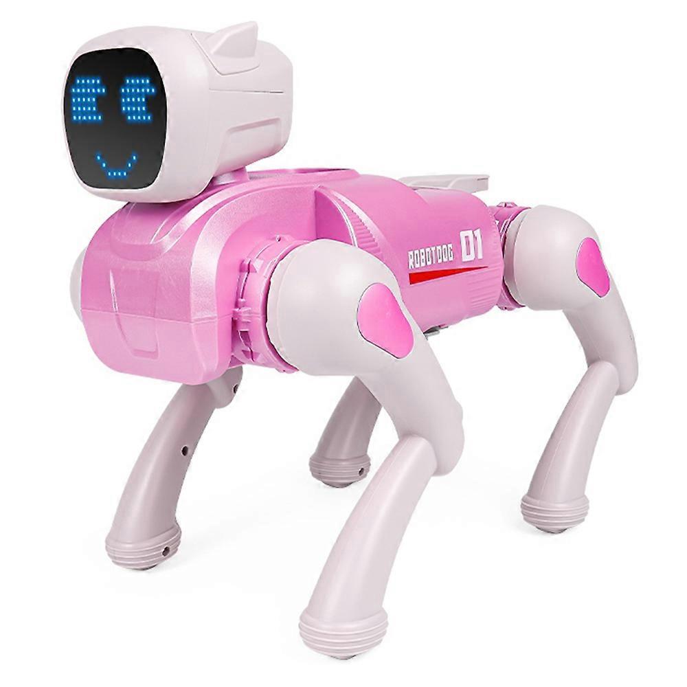 TKdaddy 2.4G Smart Interaktiver Roboter Hund App / Sprachsteuerung Programmierbares Spielzeug mit Expression Lights Pink