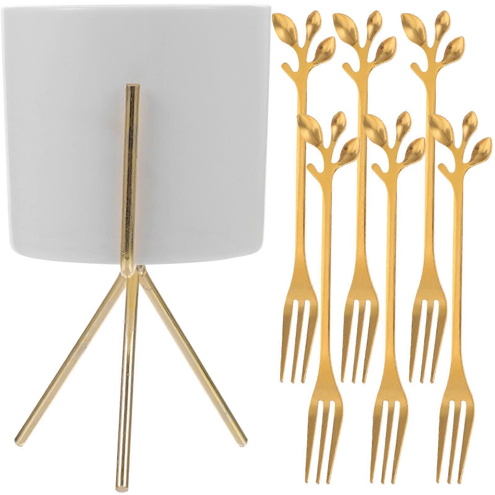 Assorted Color Fork and Spoon Set Utensil Holder for Kitchen Counter 1Set