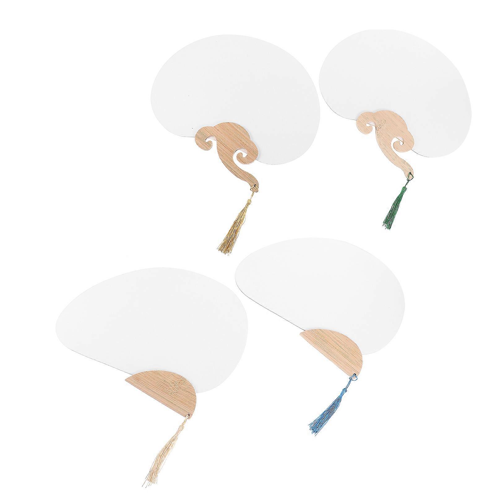 Book Calligraphy 4Pcs Summer Handle Paper Fans for Decoration Use