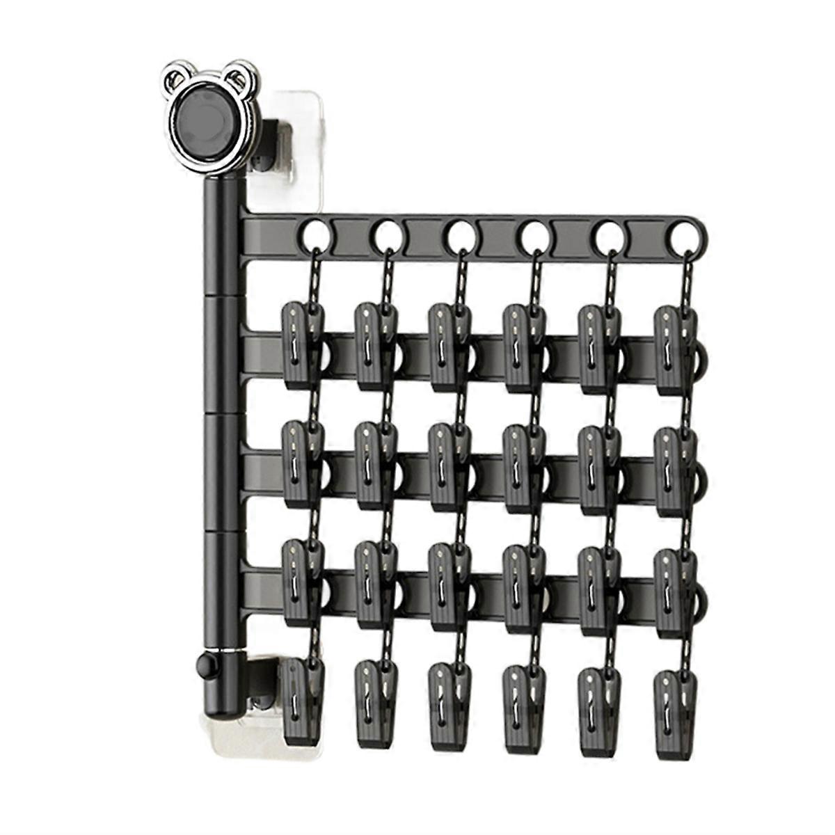 Drying Rack Multi-clip Wall-mounted Artifact Balcony Folding Rack B