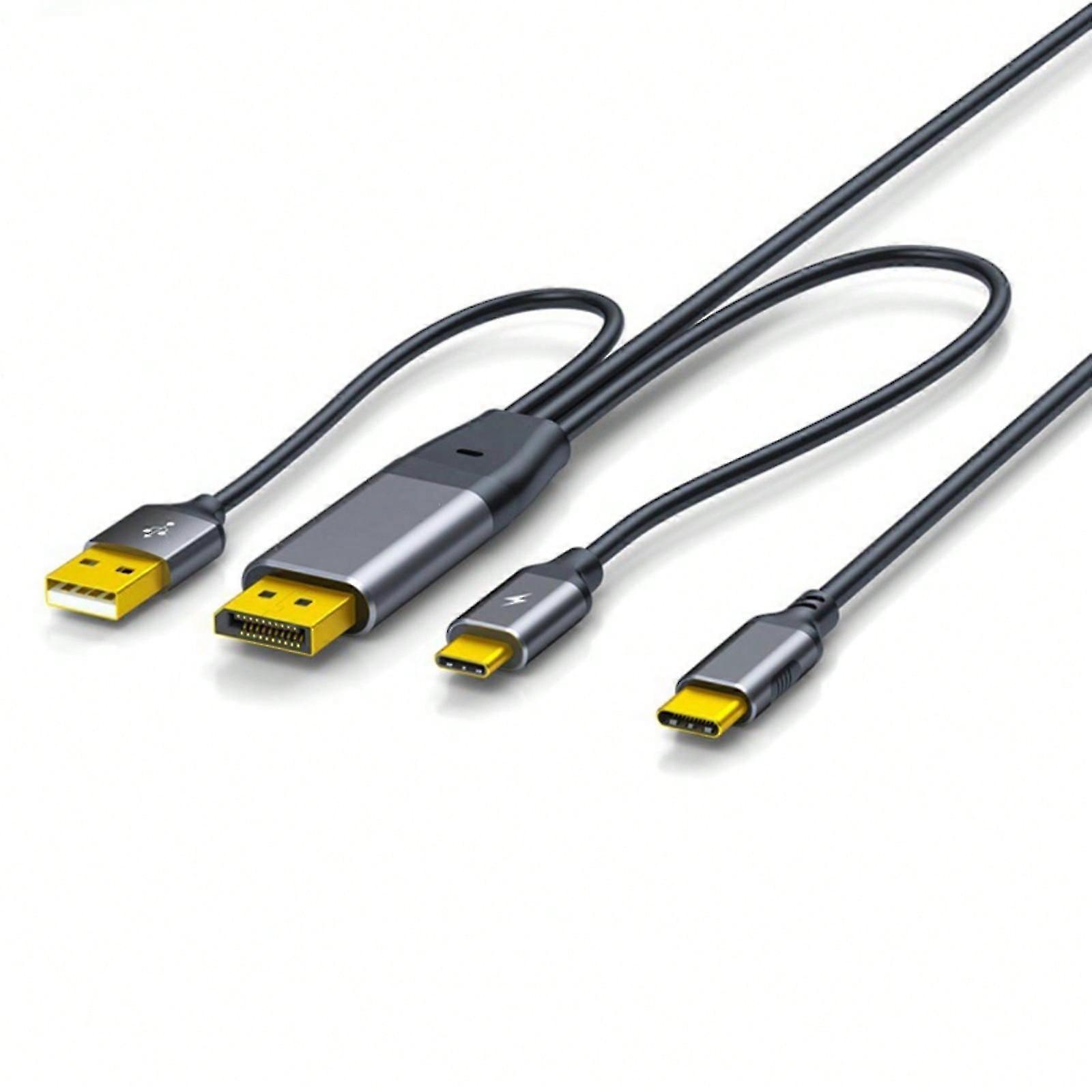 4K@60Hz DisplayPort To USB C Video Cable Touch Function Support for Portable Screens VR Headsets Gaming Consoles