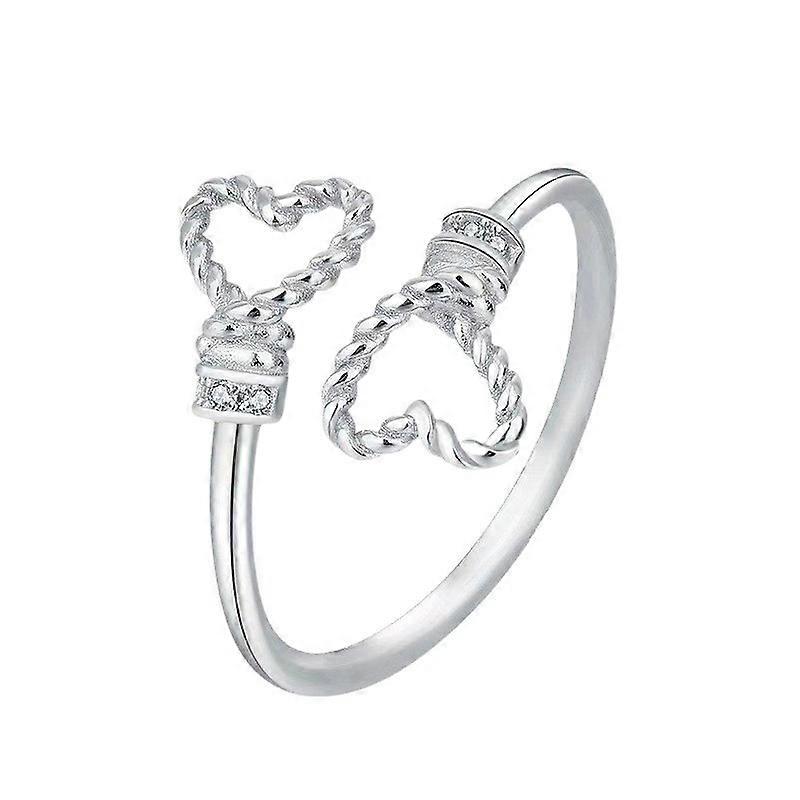 Ring, Heart Shaped Love Simple Plain Circle Fashion Valentine Adjustable Open Design Hemp Rope