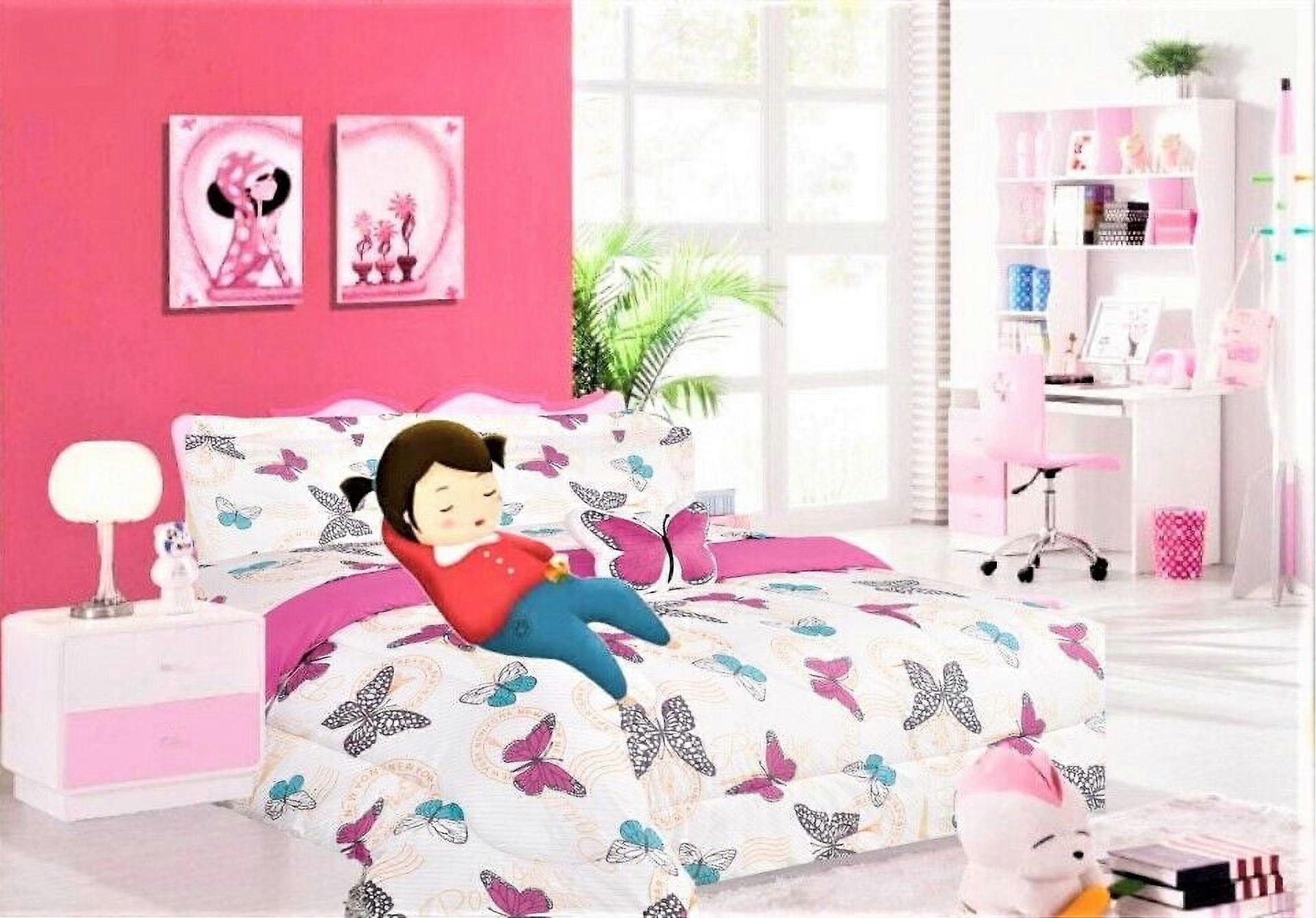 SAMIMPORT-2011 6-Piece Turquoise Butterfly Comforter Sets, Twin