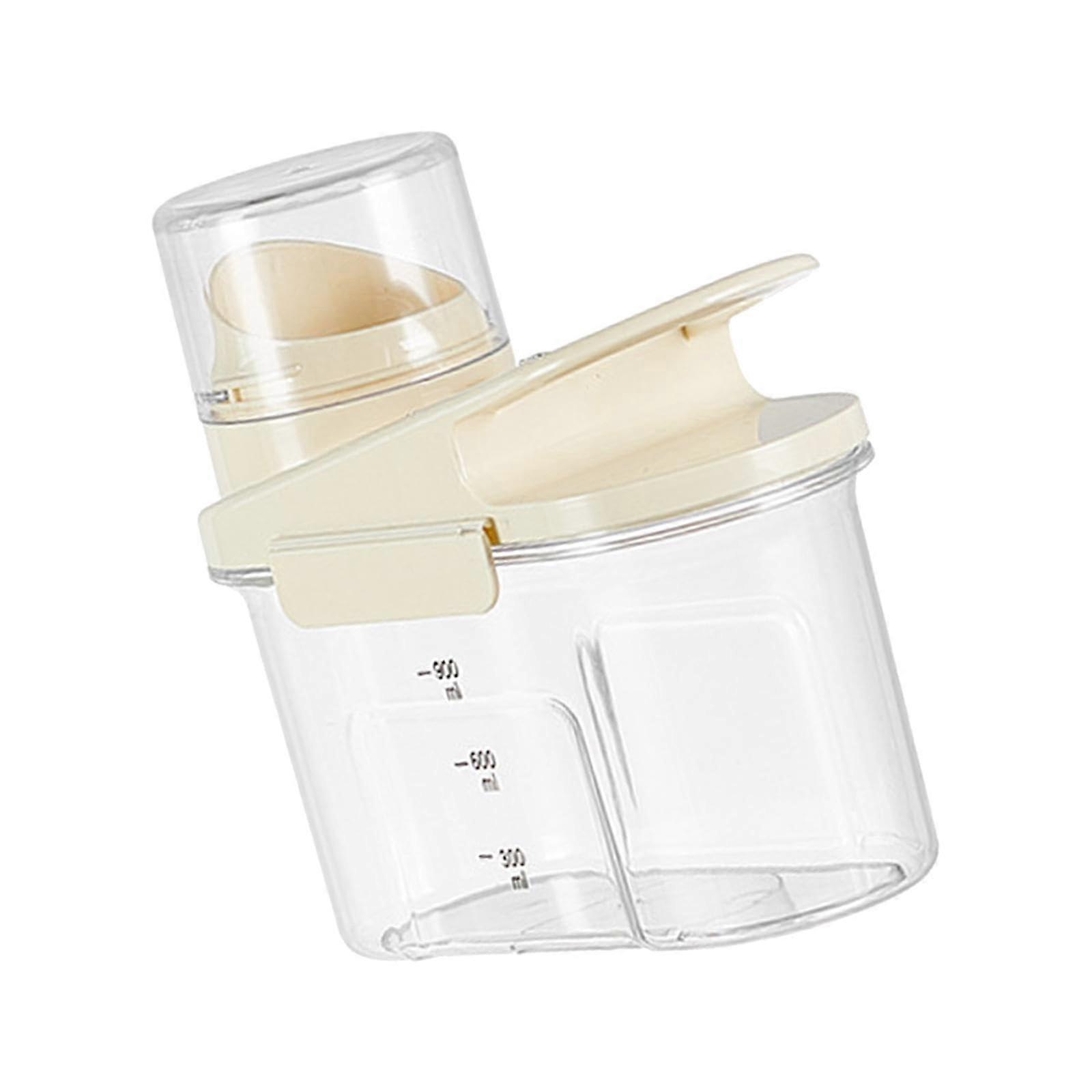 Airtight Storage Container for Rice 1.2L, Grain and Dry Food Dispenser, Flour and Cereal Bucket, Cream Color