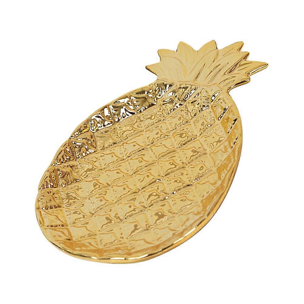 Dessert Storage Plate Pineapple Design Ceramic Plate for Home 5Pcs