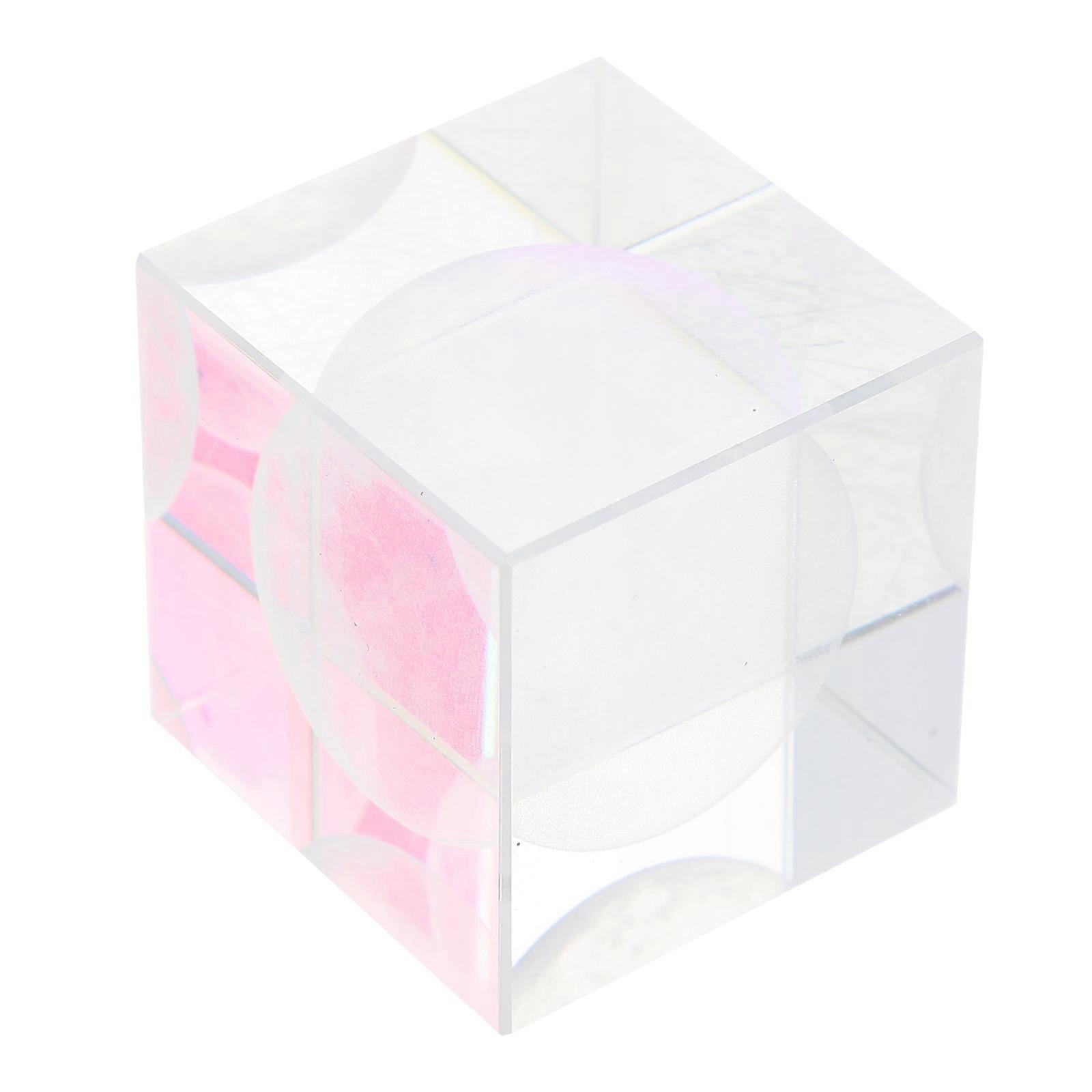 Moon Shaped Paperweight Crystal Cube for Office Decor 5Pcs Transparent Cubes