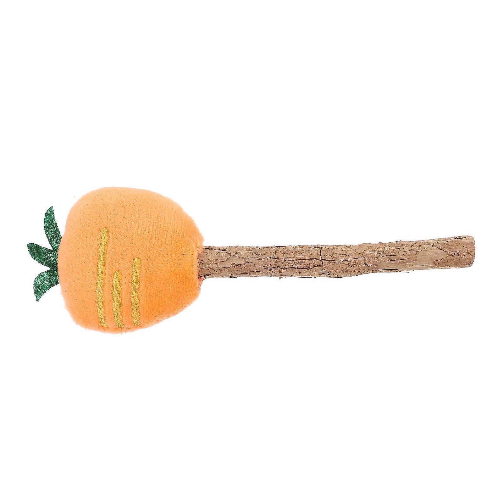 Interesting Cat Teaser Plush Wand Toy for Pets 5Pcs Cartoon Fruit Shape