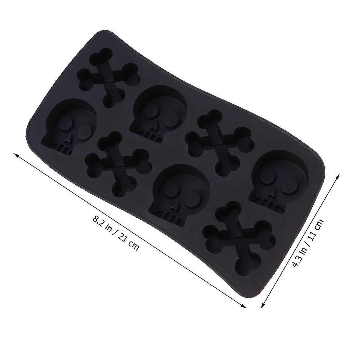 Skull Ice Cube Mold for Ice Making 1Pcs Black Halloween Party Tray