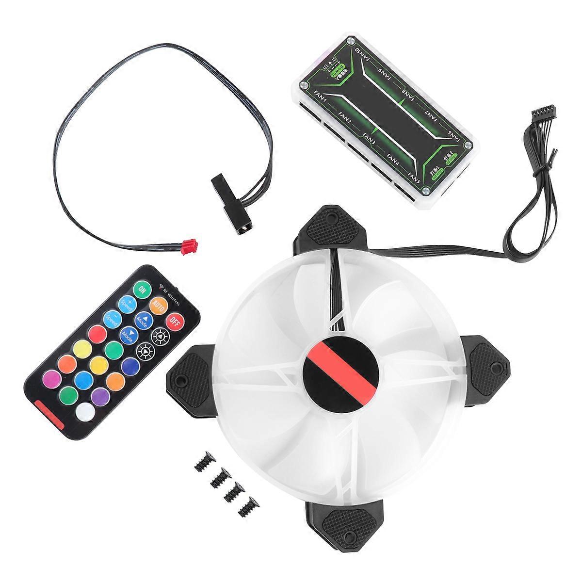 Rgb Pc Fans Quiet Adjustable Abs Material Square Shape With Standard Controller For Radiators 3Pcs