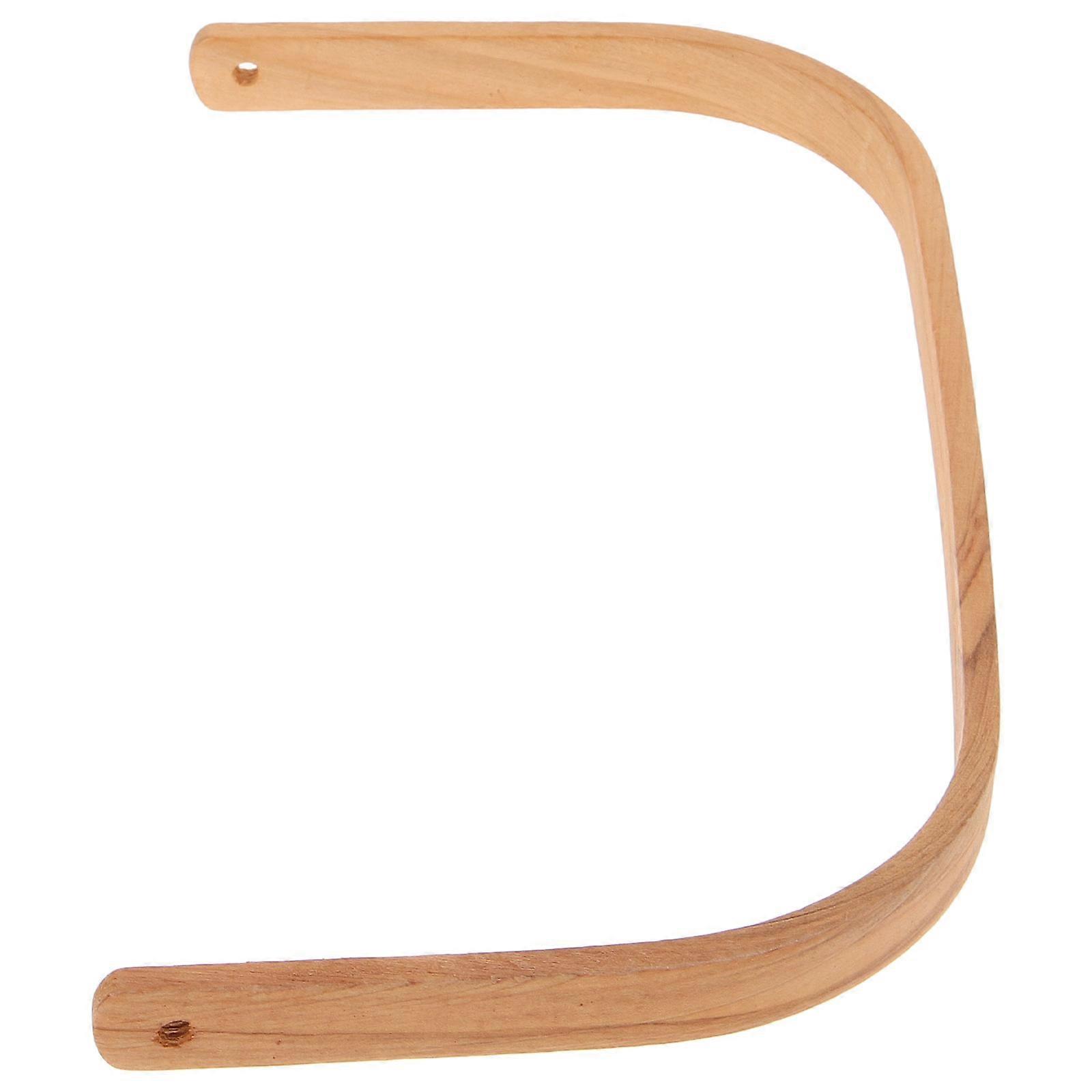 Beige Wooden Bucket Handle Replacement for Ice Storage Bucket 2Pcs Grip