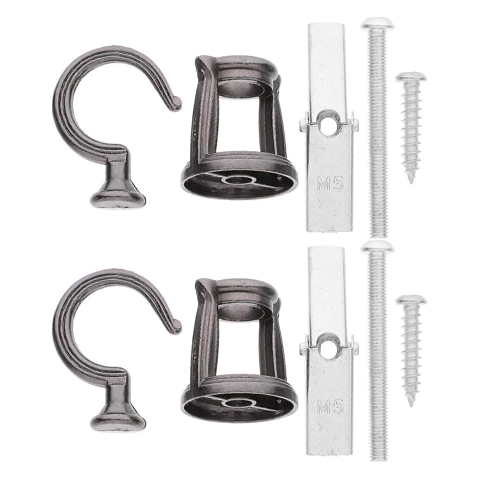 Ceiling Hooks For Hanging Decoration 2 Sets Metal Plant Hooks Perfect For Indoor And Outdoor Use Available In Black Designed For Load-Bearing 2Pcs