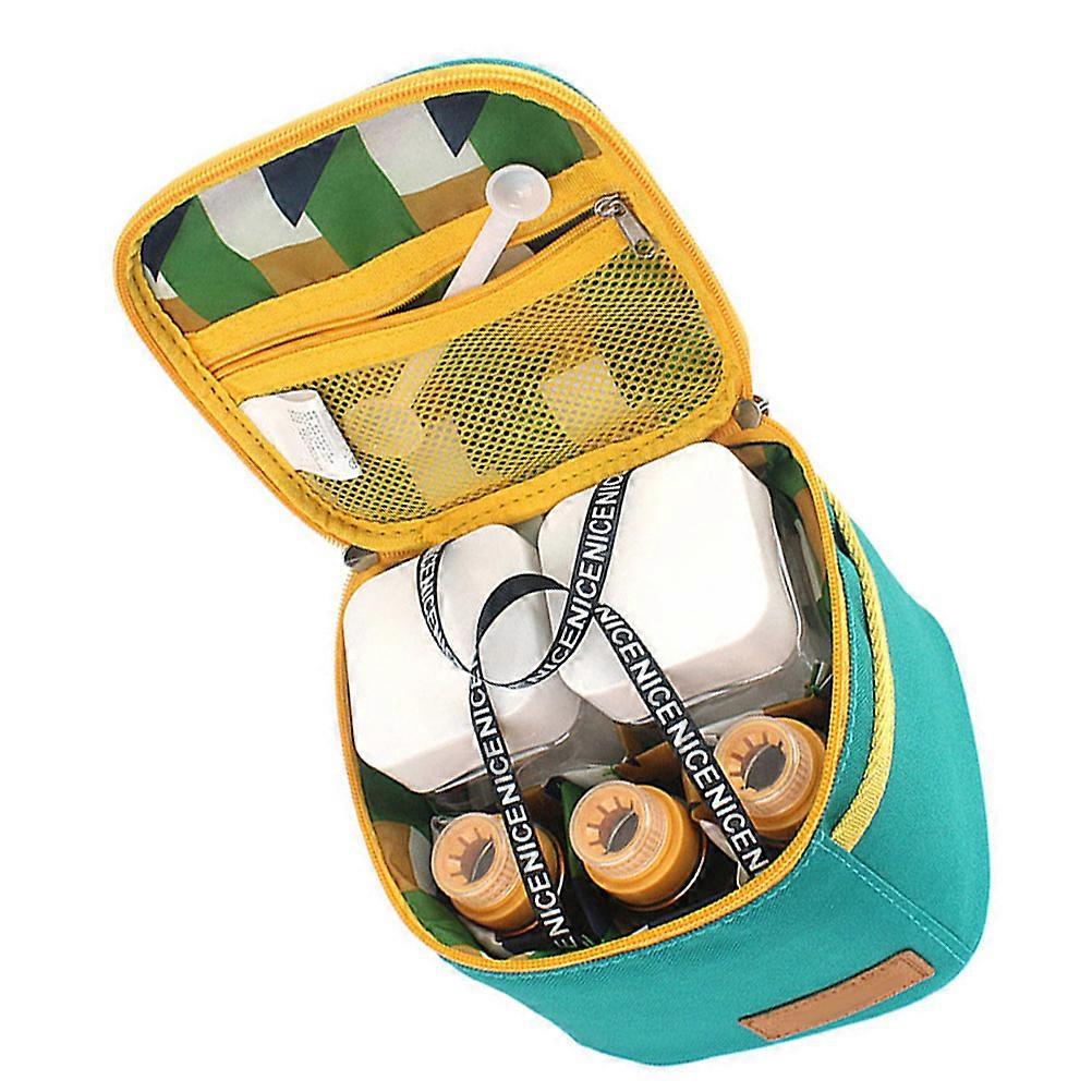 Portable Spice Dispenser Set Square Condiment Storage Bottles with Assorted Color Oxford Fabric Bag Leak-Proof 1Set
