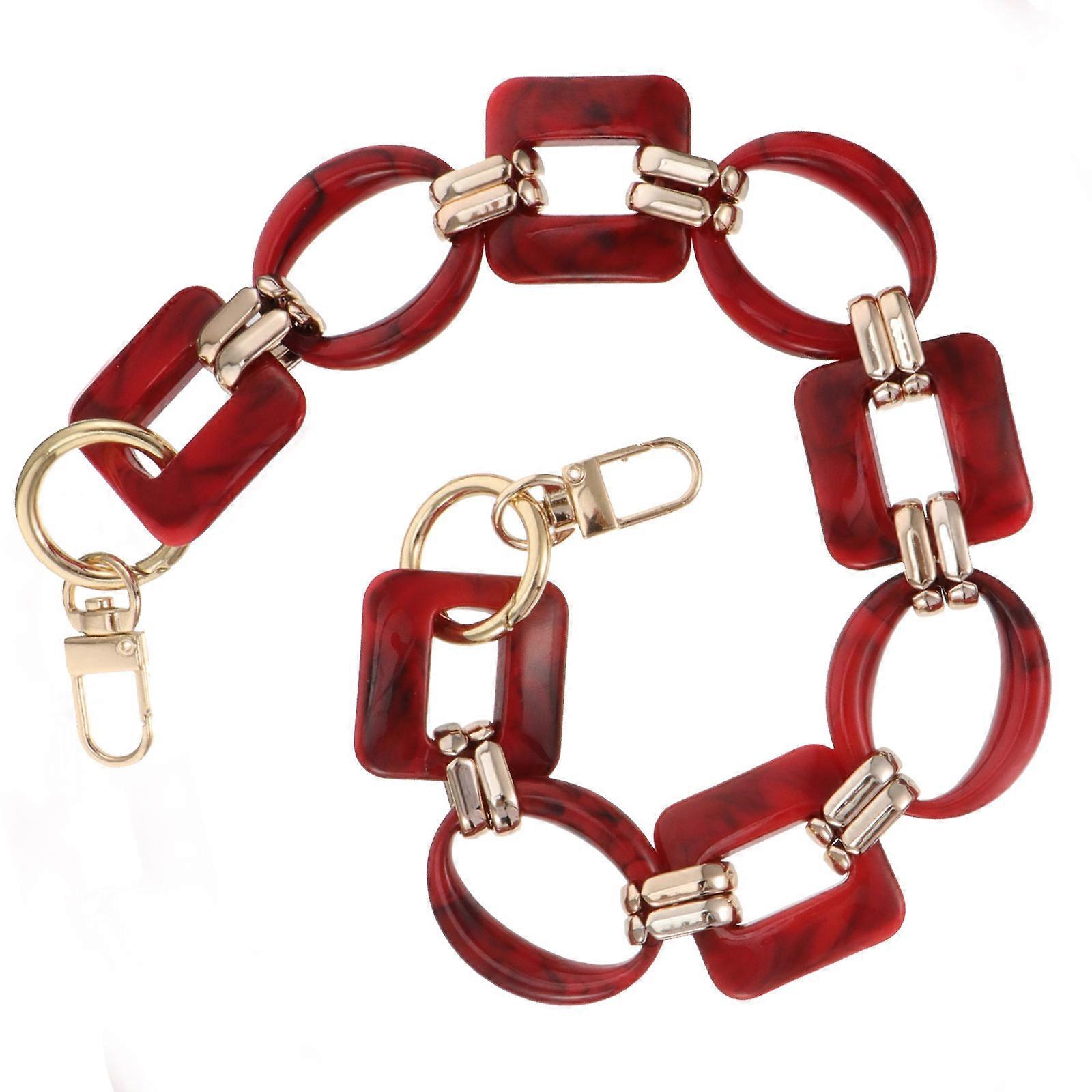 Handbag Decorative Strap for Bags with 3Pcs Red Resin Retro Chain