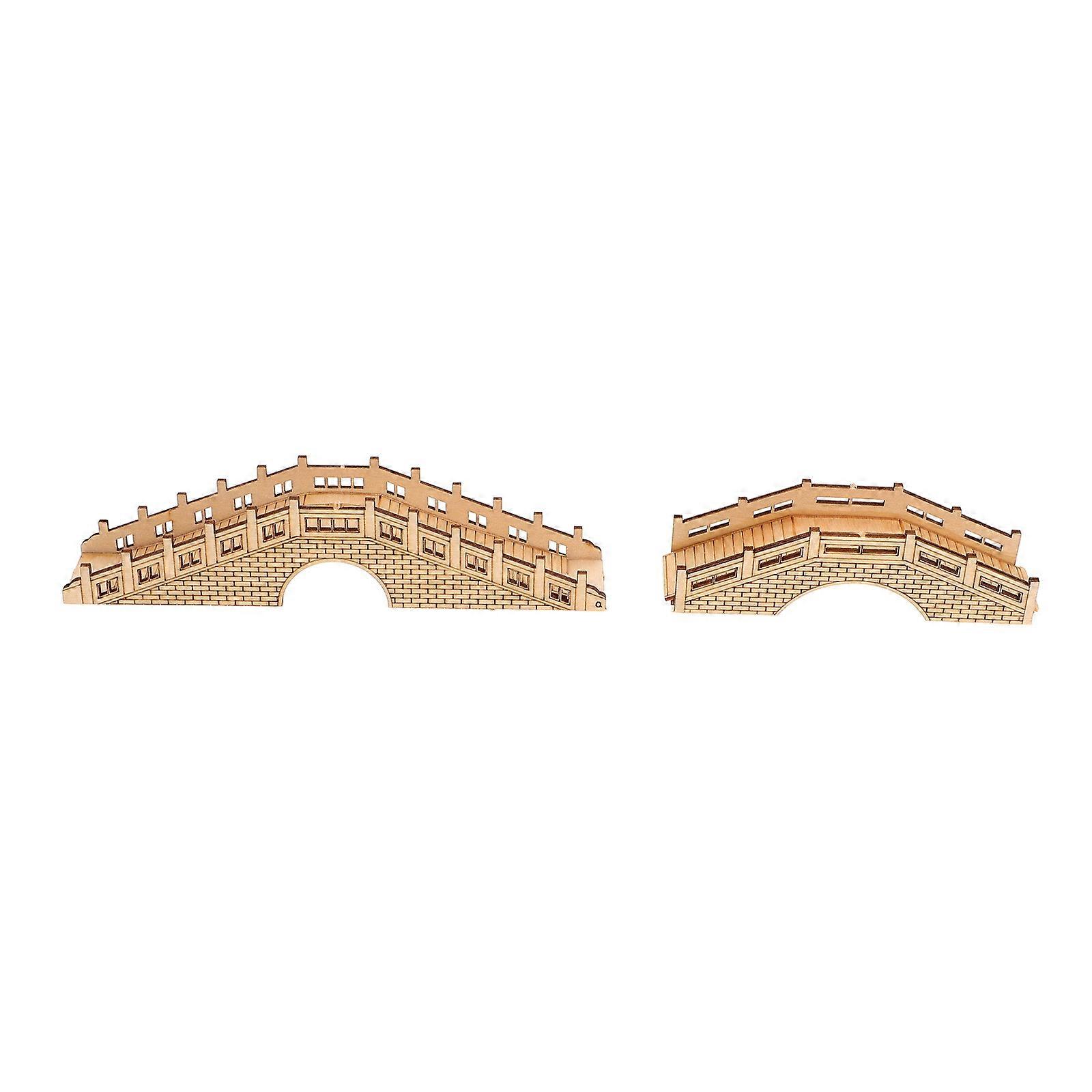 Light Brown DIY Wooden Arch Bridge For Sand Table Setup Classical Style Assembly 10 Pcs