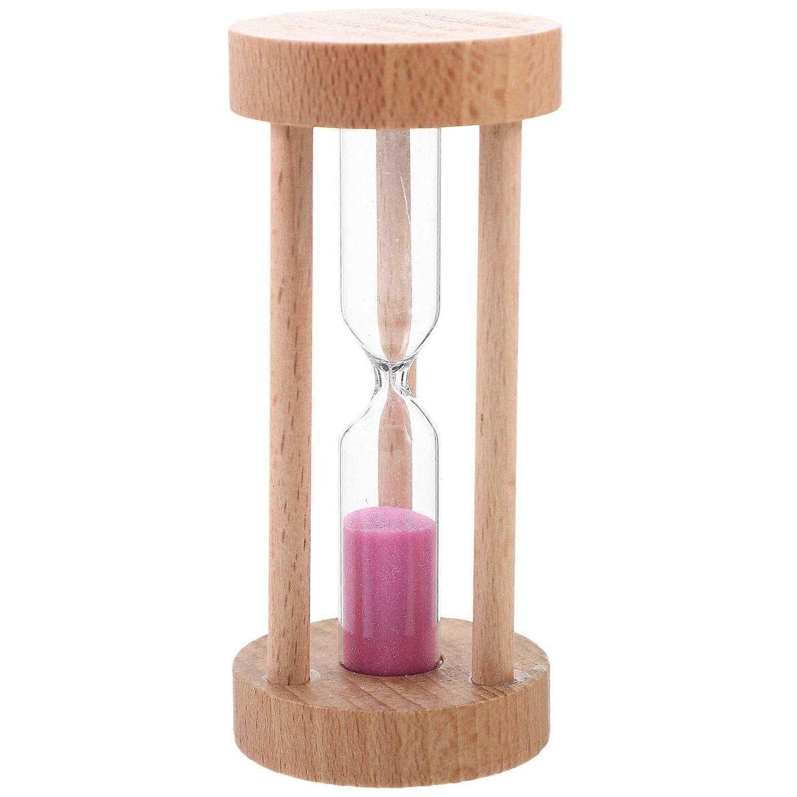 Hourglass Wooden Sandglass Timer for Timing 2Pcs Pink Sand Timer Clock