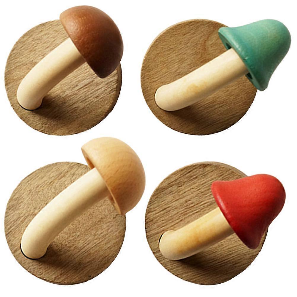Mushroom Wall Hooks Wood Coat Hooks Wall Mounted 20Pcs for Home Use