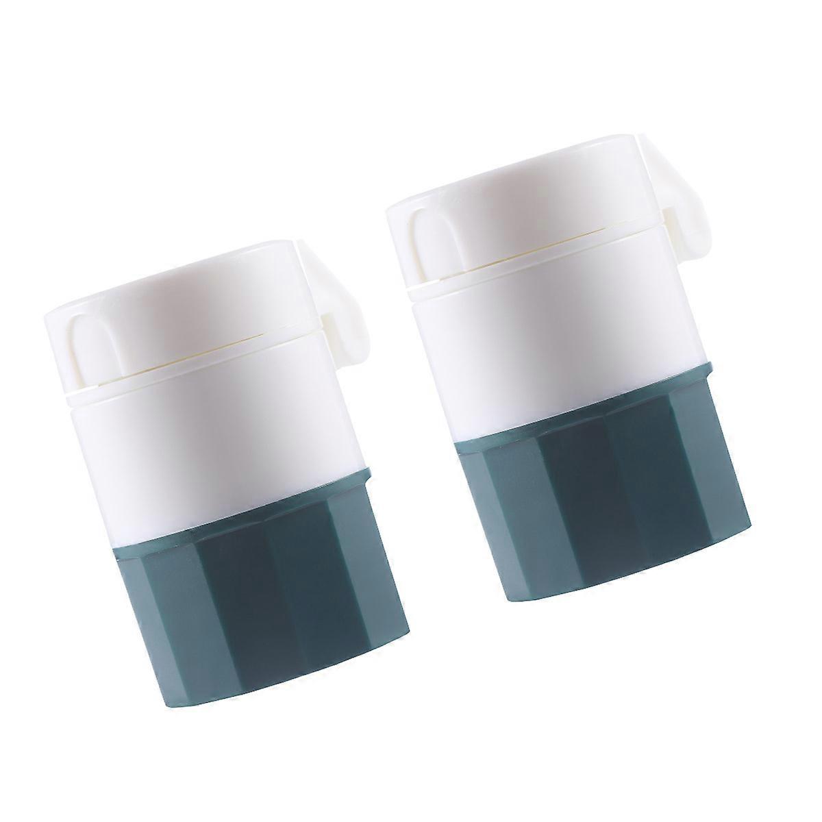 Cutting Pill Cutter Box for Medication Divider 2Pcs Portable Green