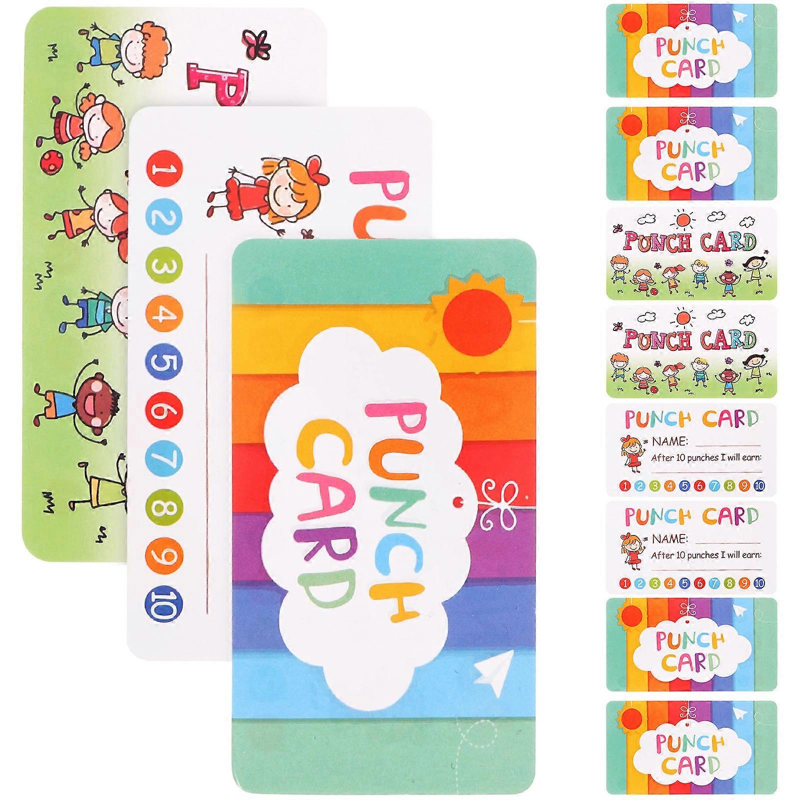 Punch Card Cards for Encouragement with 20 Sheets Reward Punch Cards