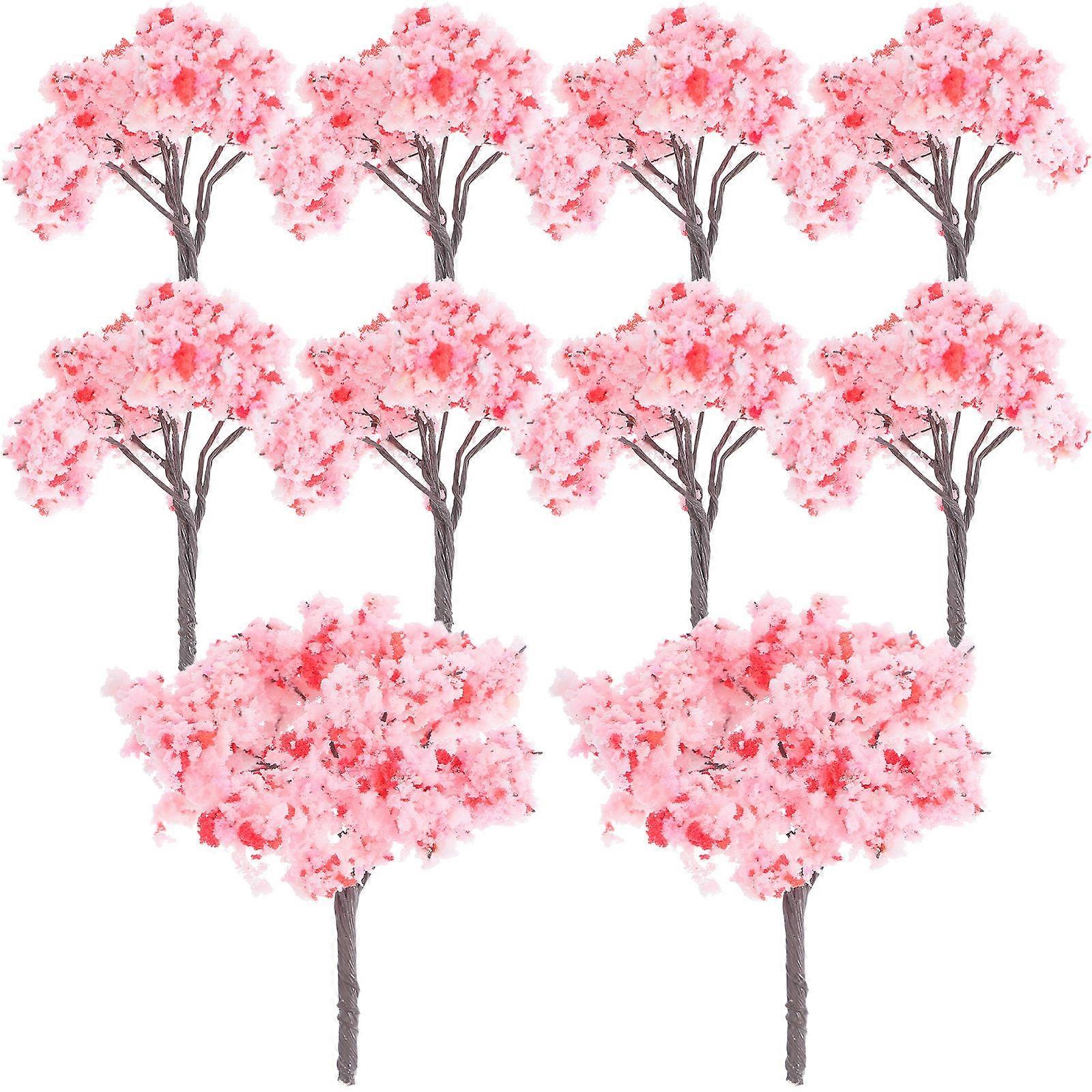 Mini Trees Cherry Blossom Landscape Scenery for Decor Use 20Pcs