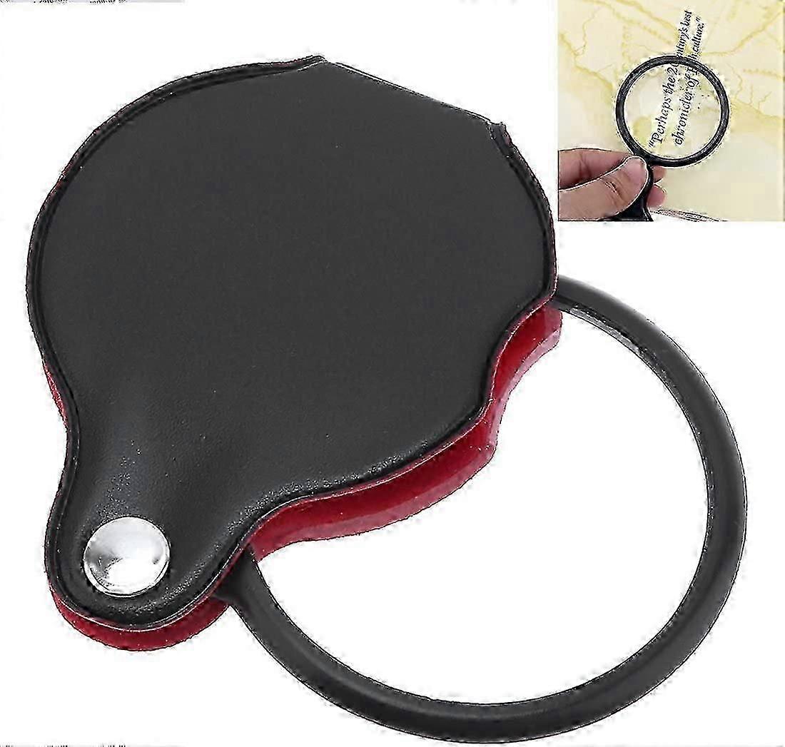 Mini Pocket Magnifier 8X Optical Glass with Cortical Protective Case, for Office, Reading, Leisure