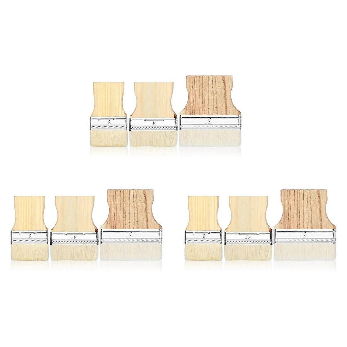 3 pcs Flat Paddle Paint Brush Set,Wide Paint Brush Large Paint Brush