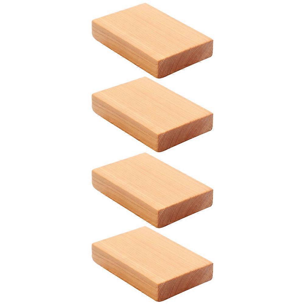 Khaki Rectangular Wood Blocks Wood Carving Blocks for Kids 4Pcs