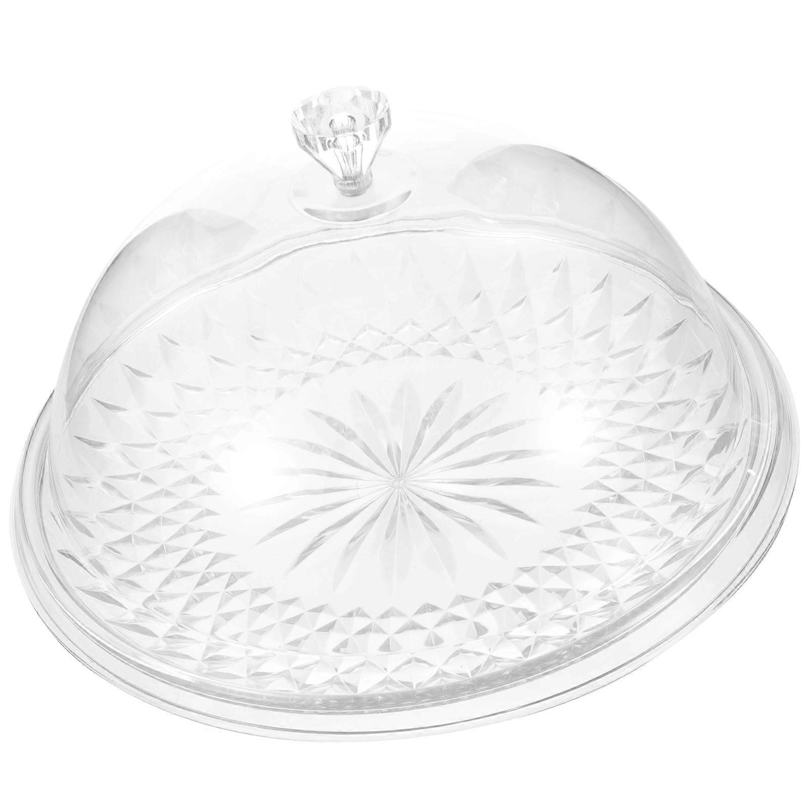 Round Clear Cake Tray with Dome for Display 5Pcs Transparent Serving Plates
