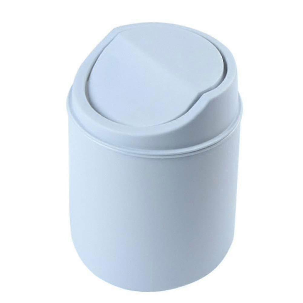 Compact 1-Piece Plastic Mini Desk Trash Can with Simple Storage Basket Design for Household Waste