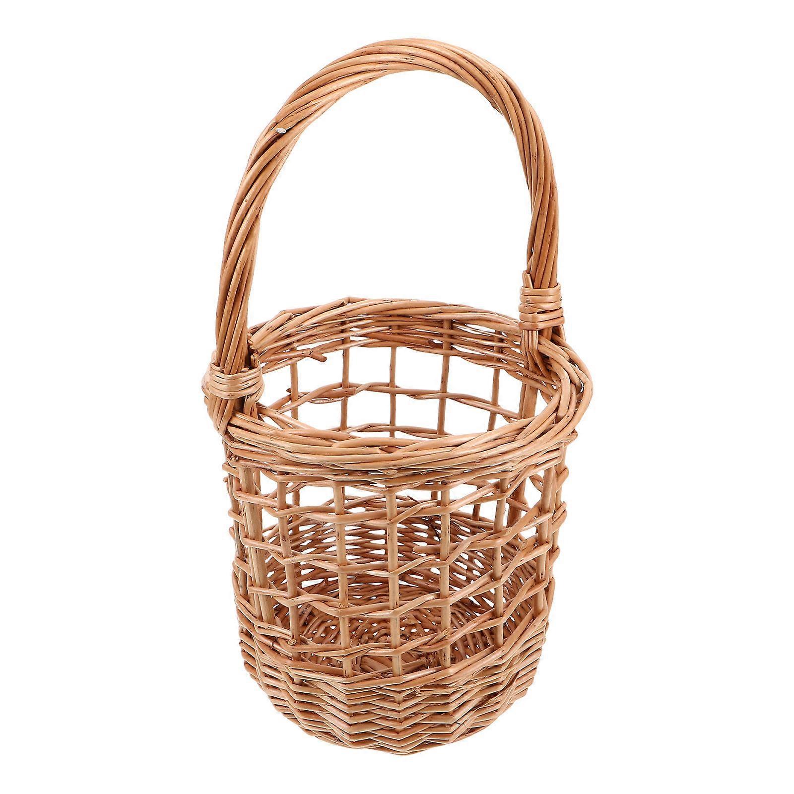 Woven Hanging Basket Handmade Wicker Basket for Vegetable Storage
