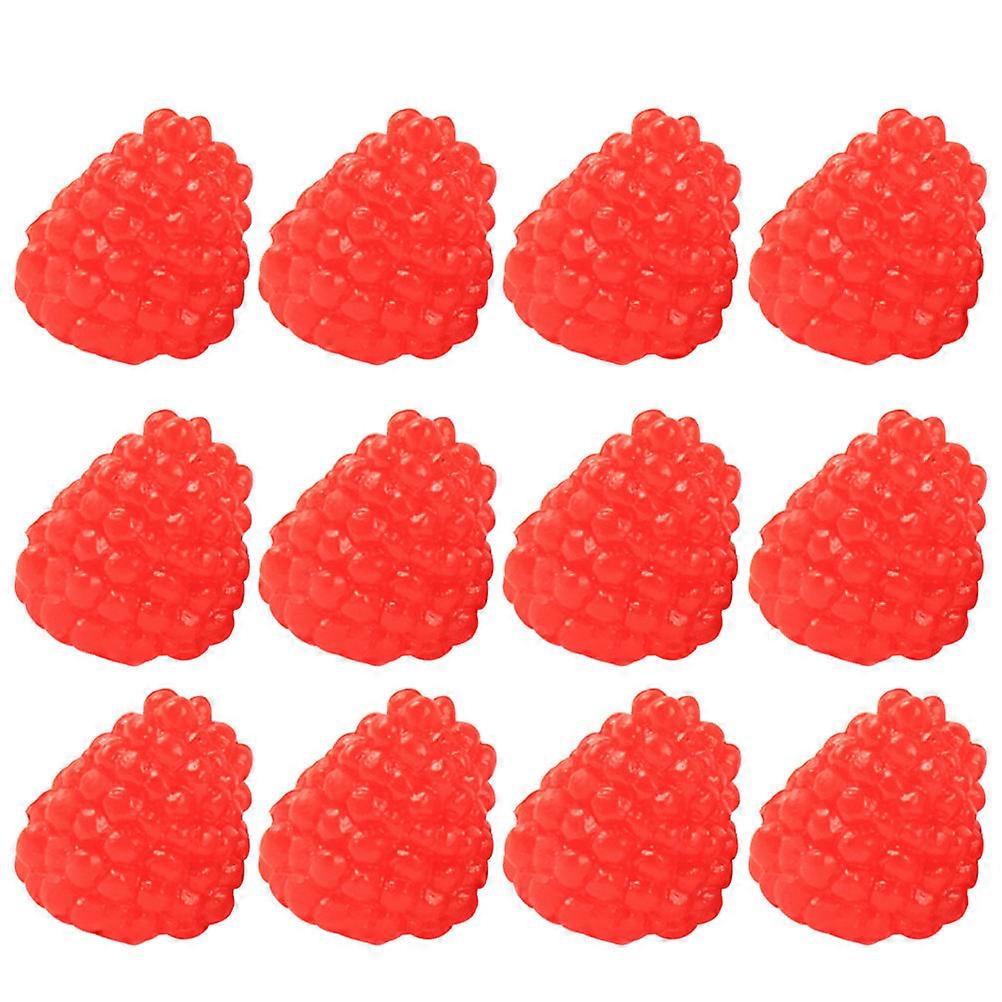 18Pcs Faux Raspberry Model Display Fruits For Fruit Store And Other Decorative Places Constructed From Durable PVC