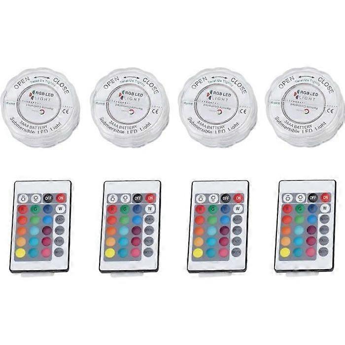 Submersible LED Light - TAM - 4pcs - Waterproof - Remote Control - RGB 16 Colors