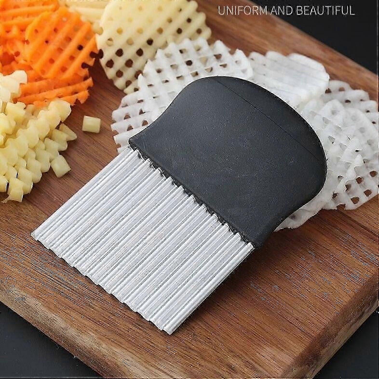 Stainless Steel Crinkle Cutter Knife for Potatoes and Vegetables, Ideal for Making Crinkle Fries in UK Kitchens