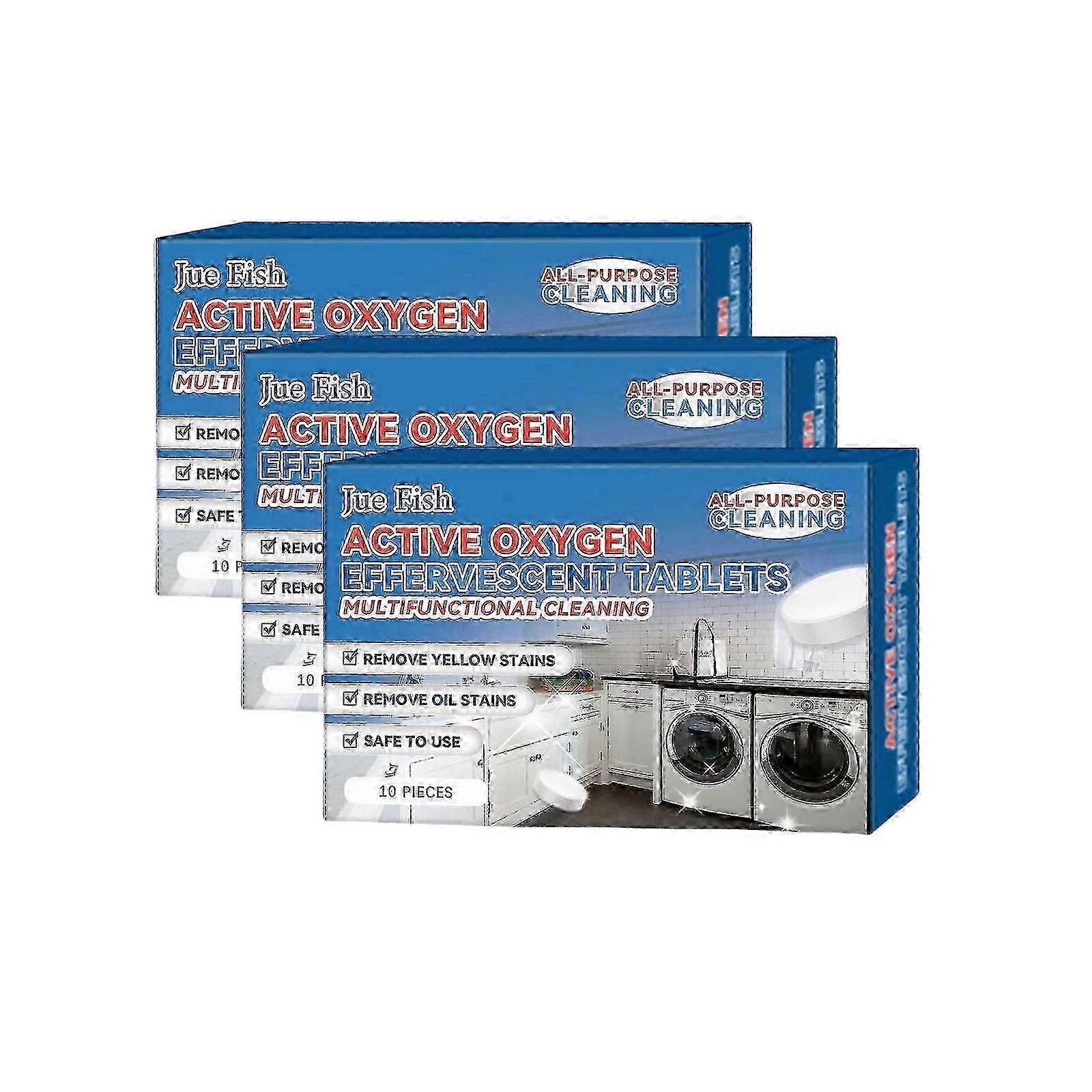 3boxes Multifunctional Oxygen Cleaning Effervescent Tablets To Removes Stains And Decompose Grease Cleaning Tablets