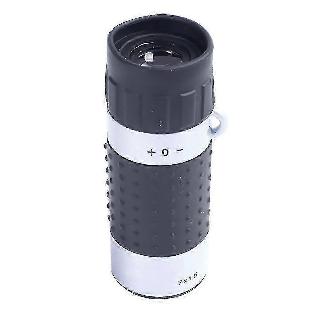 7x18 Monocular Practical Single-Tube Telescope Range Finder Magnification Telescope Black and White (Objective Lens Diameter:18mm) miao7