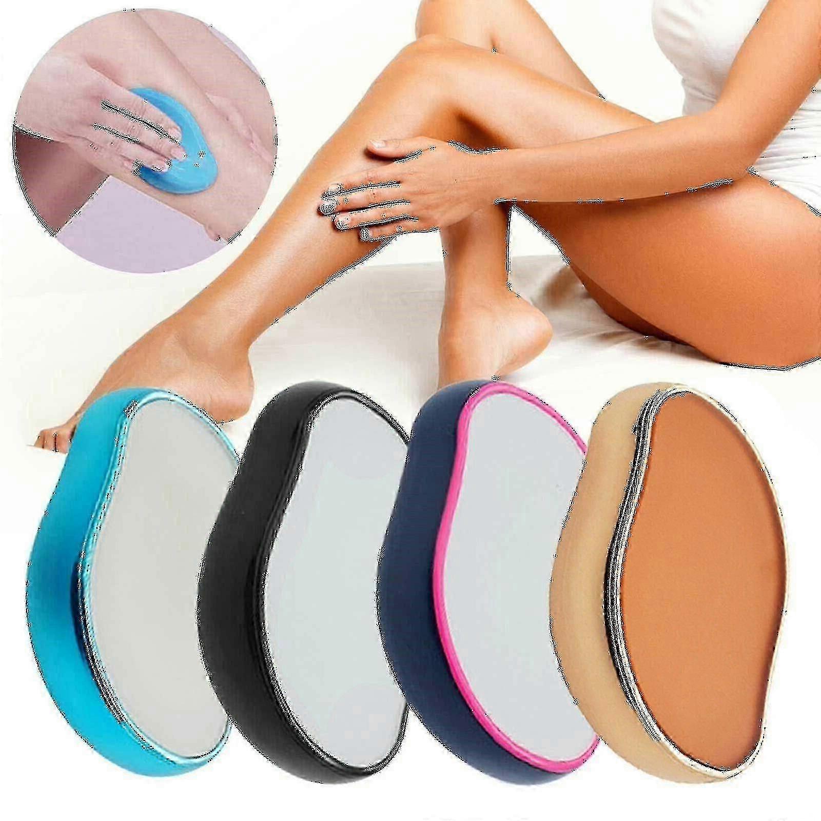 מחק שיער קריסטל, אבן מסיר שיער קריסטל קסומה, מכשיר מסיר עור משיי ללא כאבים ננו לגברים ולנשים, פילינג מהיר להסרת שיער קלה