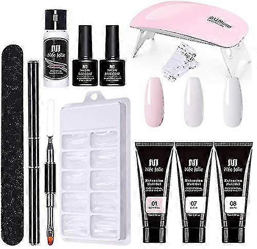 UVライト付きジェルマニキュアキット、ネイル用82wUVライト、3色ジェルポリッシュ